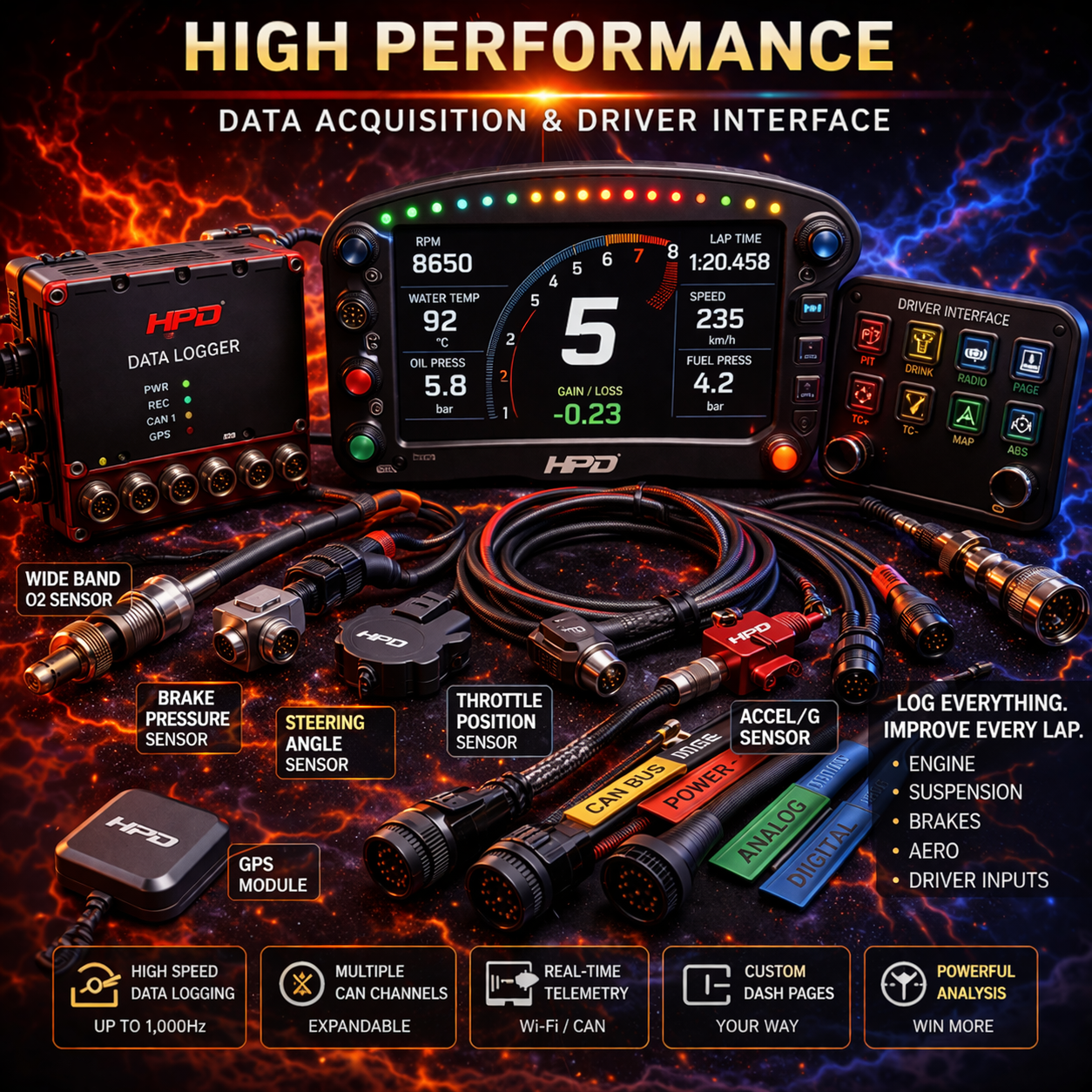 Data acquisition and driver interface performance electronics